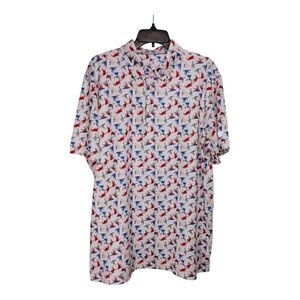 Maelreg Shirt Men Size L  Bird Print Polo